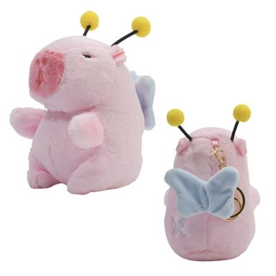 Clearstone Capybara Plush Keychain, Chabimaru Honeybee, 13cm, Pink