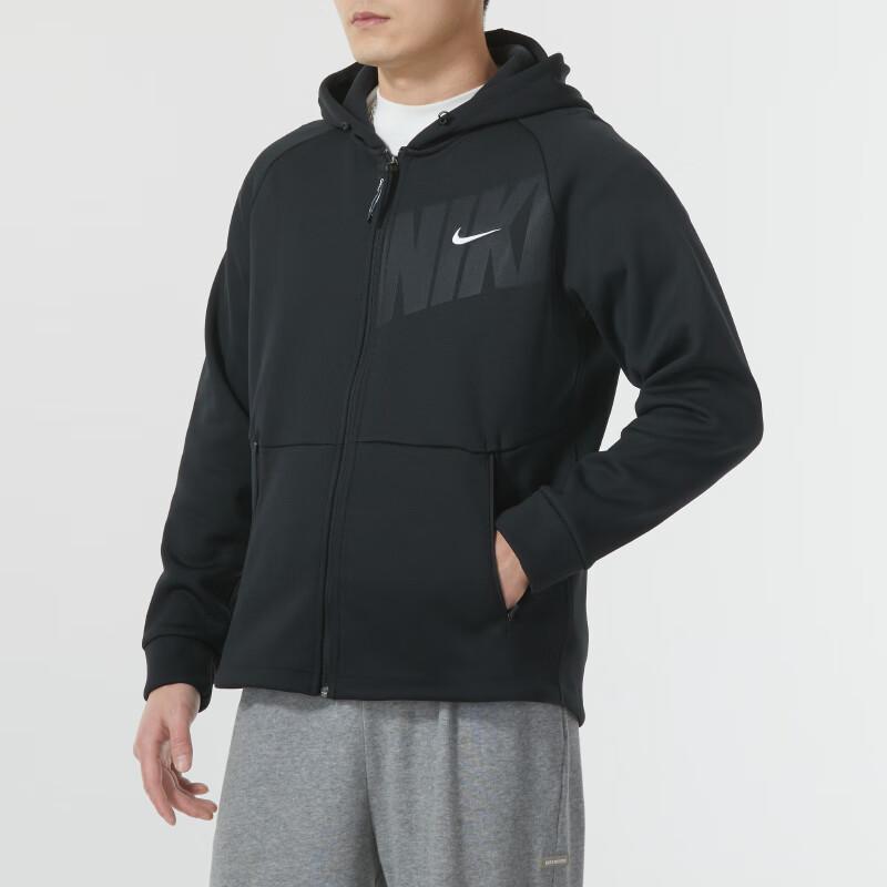 Nike Veste Chaude en Polaire Couleur Unie Logo Running et Entraînement Homme Vestes Noir FN3057-010