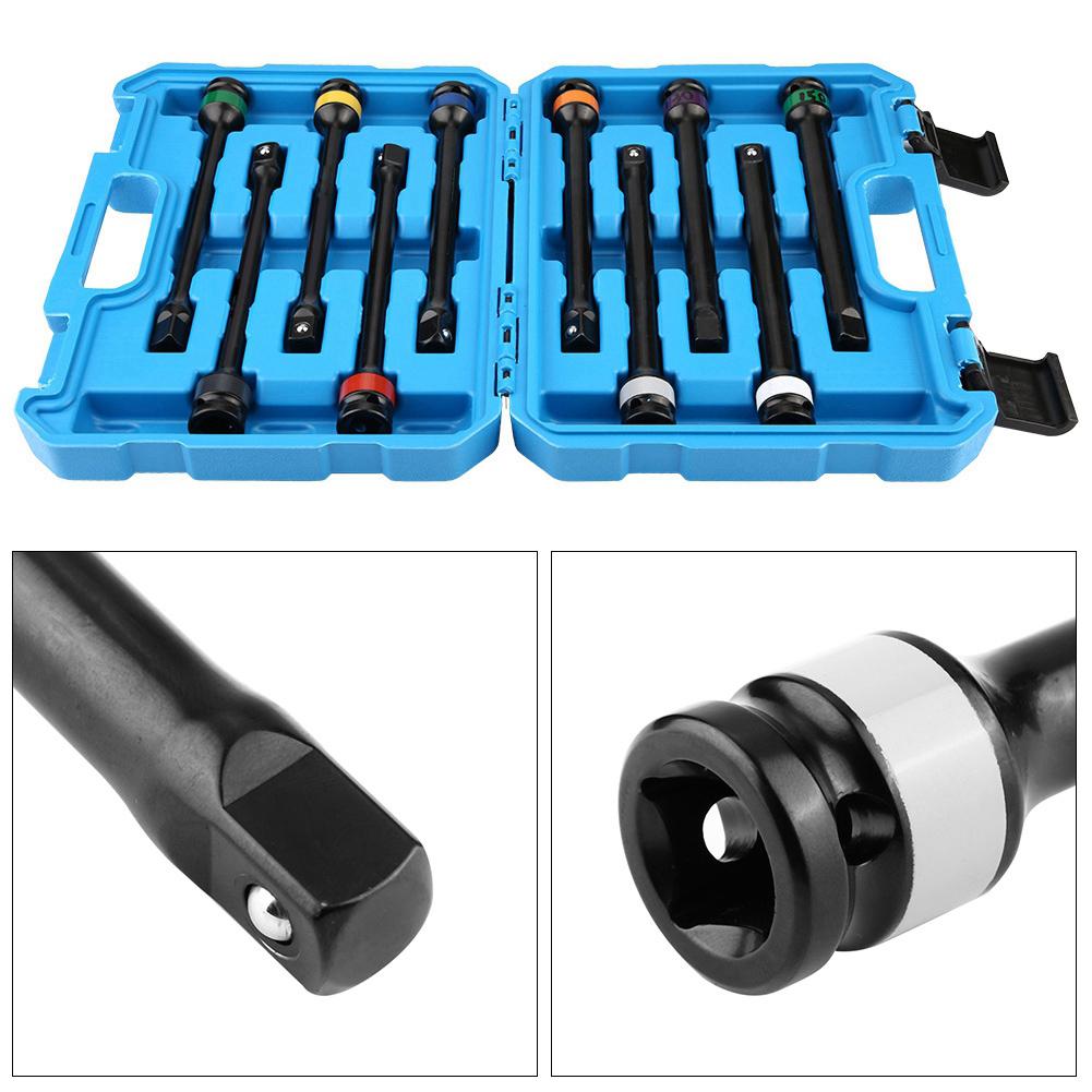 10PCS 1/2 Drive Stick Limiter Extension Bar Set, Color Coded Engraved Settings with Calibration, for Fitment