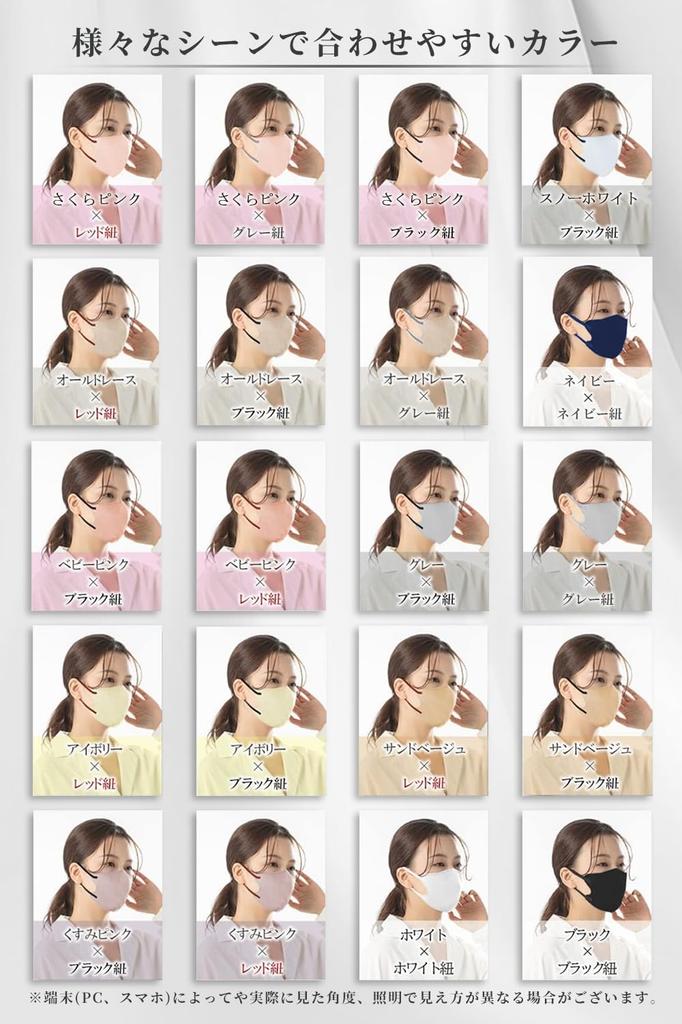 TJ TRAD JAPAN 3D Nonwoven Made In Lace X 30 Masks, Japan, Two-Tone (Old Black, Count)