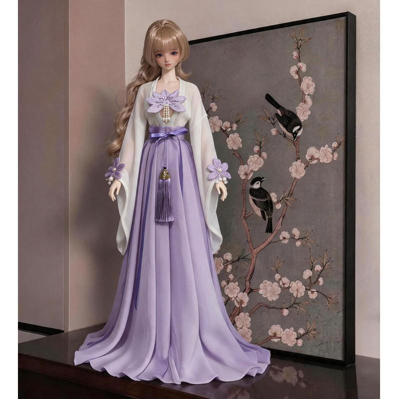 60cm Doll Traditional Chinese Hanfu Outfit Set Fabric Costume Collectible Dolls No Included