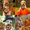 Pet Bandanas Halloween Reversible Dog Bandana Adjustable Classic Plaid Style Thanksgiving Dog Bandana Pet Accessories