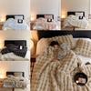 Elegant Toscanian Ins Style Thick Warm Faux Rabbit Fur Blanket Soft Cozy Cover In White