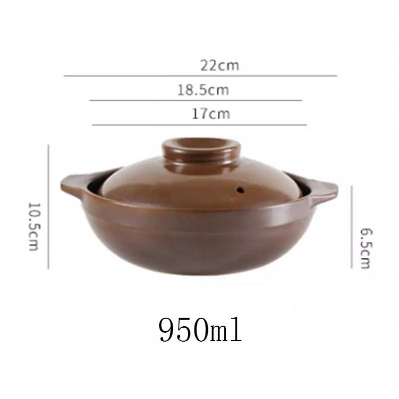 650ml 900ml Casserole Rice Noodle Porridge Milk Soup Clay Stew Earthenware Cooking Pot Decoct Chinese With Handle Ear Clay Pot