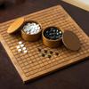 Wooden Go Board Set Adults Adults Children Beginners Black and White Five-piece Canned
