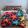 Colorful Starfish Decor Set Soft Comfortable Duvet Cover Bedding Set Included 1*Duvet Cover & 2*Pillowcases gift