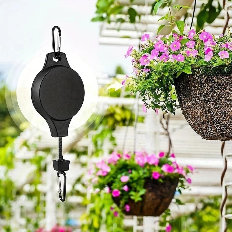 

1Pc Plant Hook Pulley Retractable Plant Hanger Easy Reach Hanging Flower Basket For Garden Baskets Pots And Birds Feeder