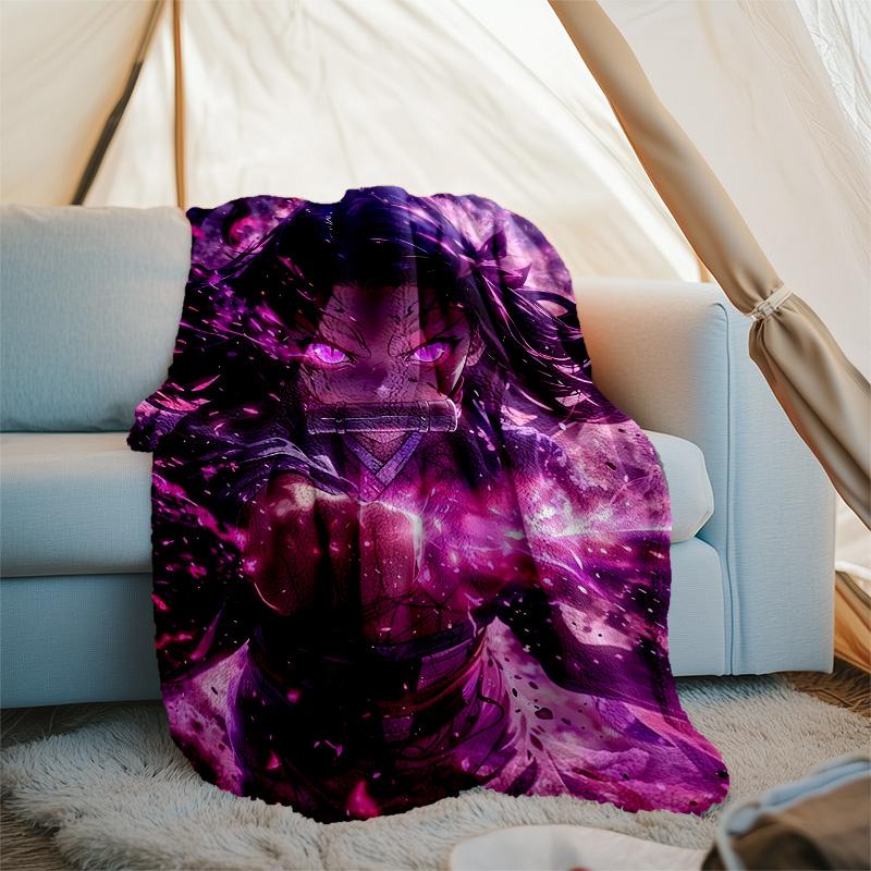 1pc nezouko3 Theme Blanket - Digital Print, Polyester, Cozy for All Seasons, Perfect for Outdoor, and Travel