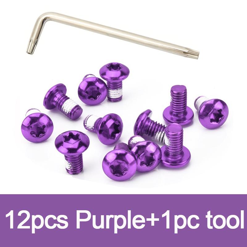 12pcs Bicycle Disc Brake Rotor Torx Bolts T25 M5x10mm Stainless Steel MTB Road Mountain Bike Fixing Screws Cycling Accessory