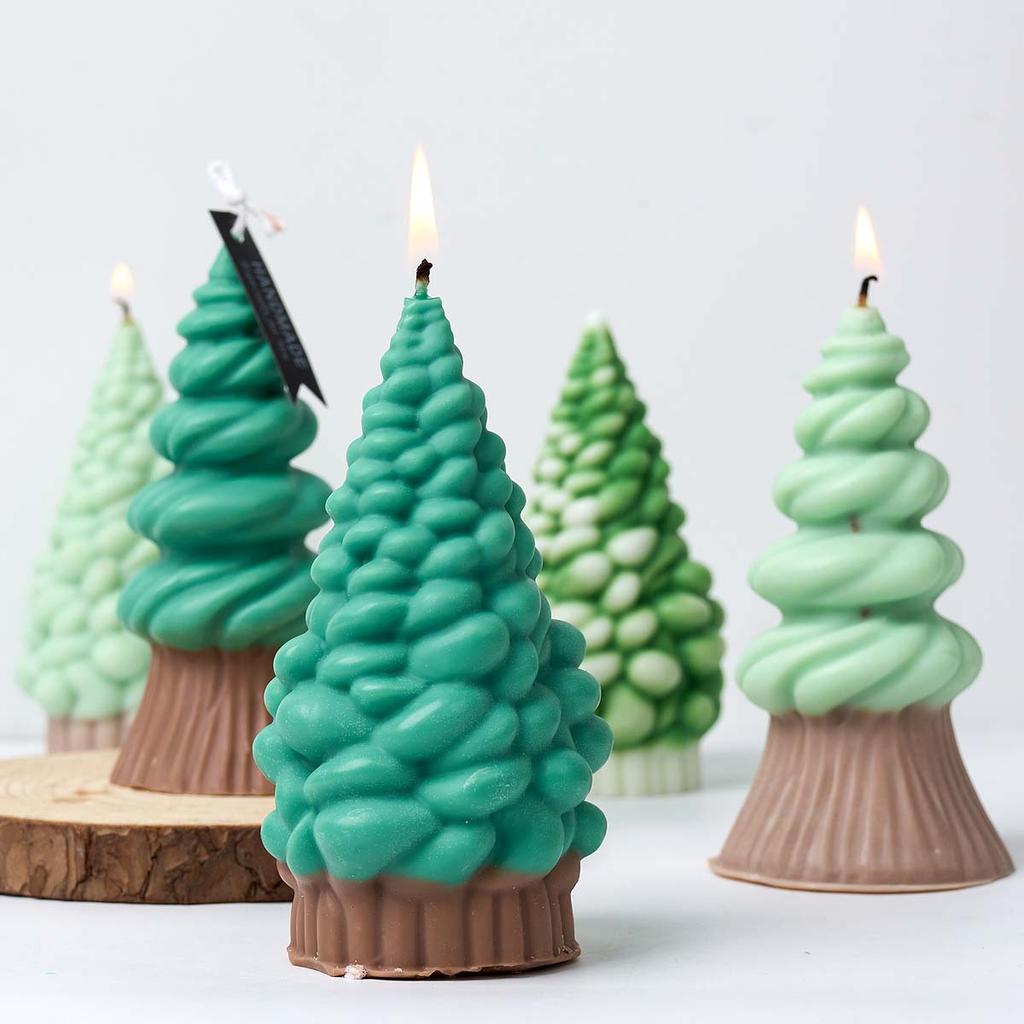 3D Christmas Tree Silicone Candle Mold DIY Gypsum Cement Casting Molds Aromath Soap Resin Crafts Making Xmas Decor Supplies