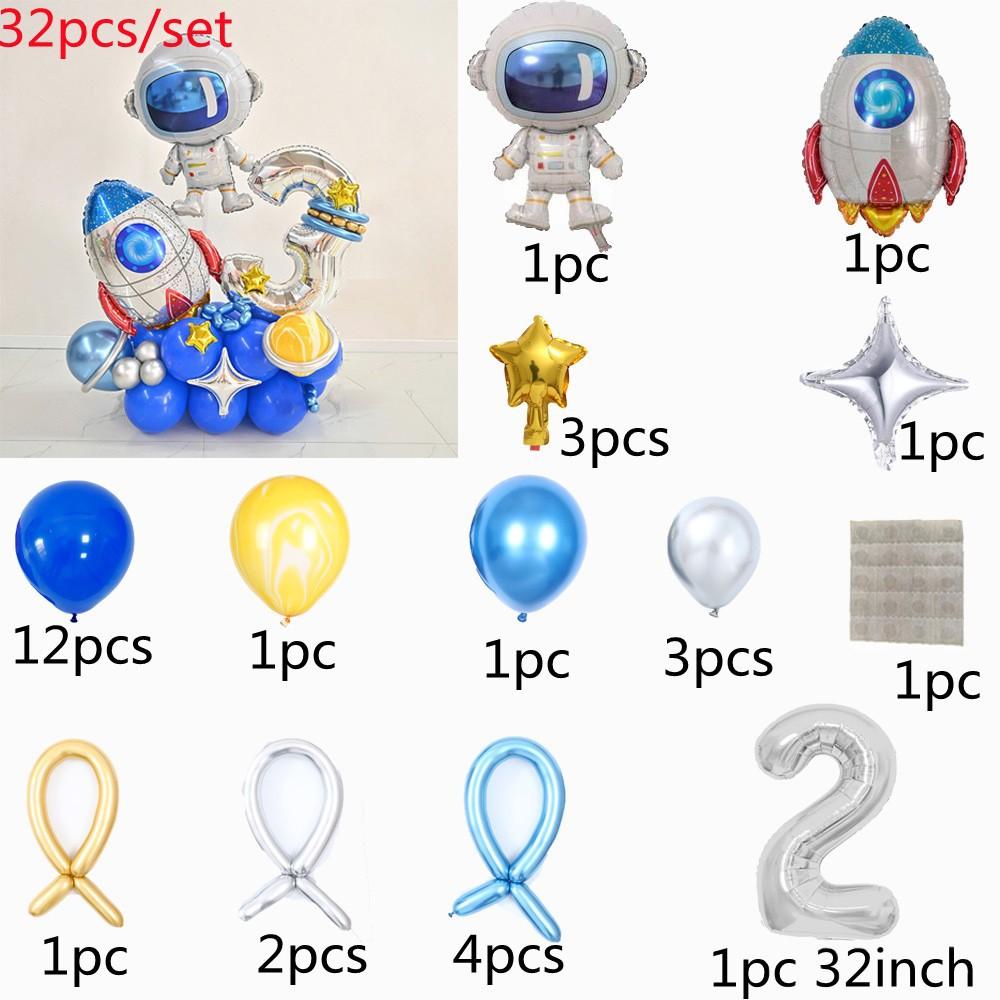 Baby Birthday Space Balloon Set Rocket Astronaut Balloon Universe Planet Theme Children'S Birthday Party