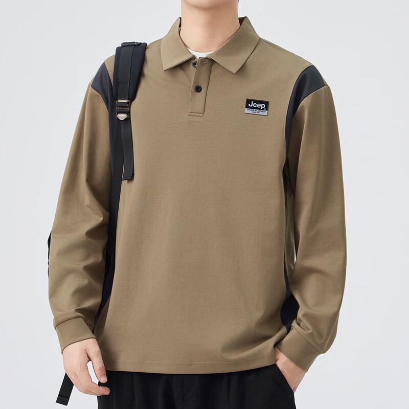 JEEP Men's Long Sleeve Polo T-Shirt