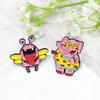 Cartoon Elephant & Toothless Friend Swimming Alloy Brooch