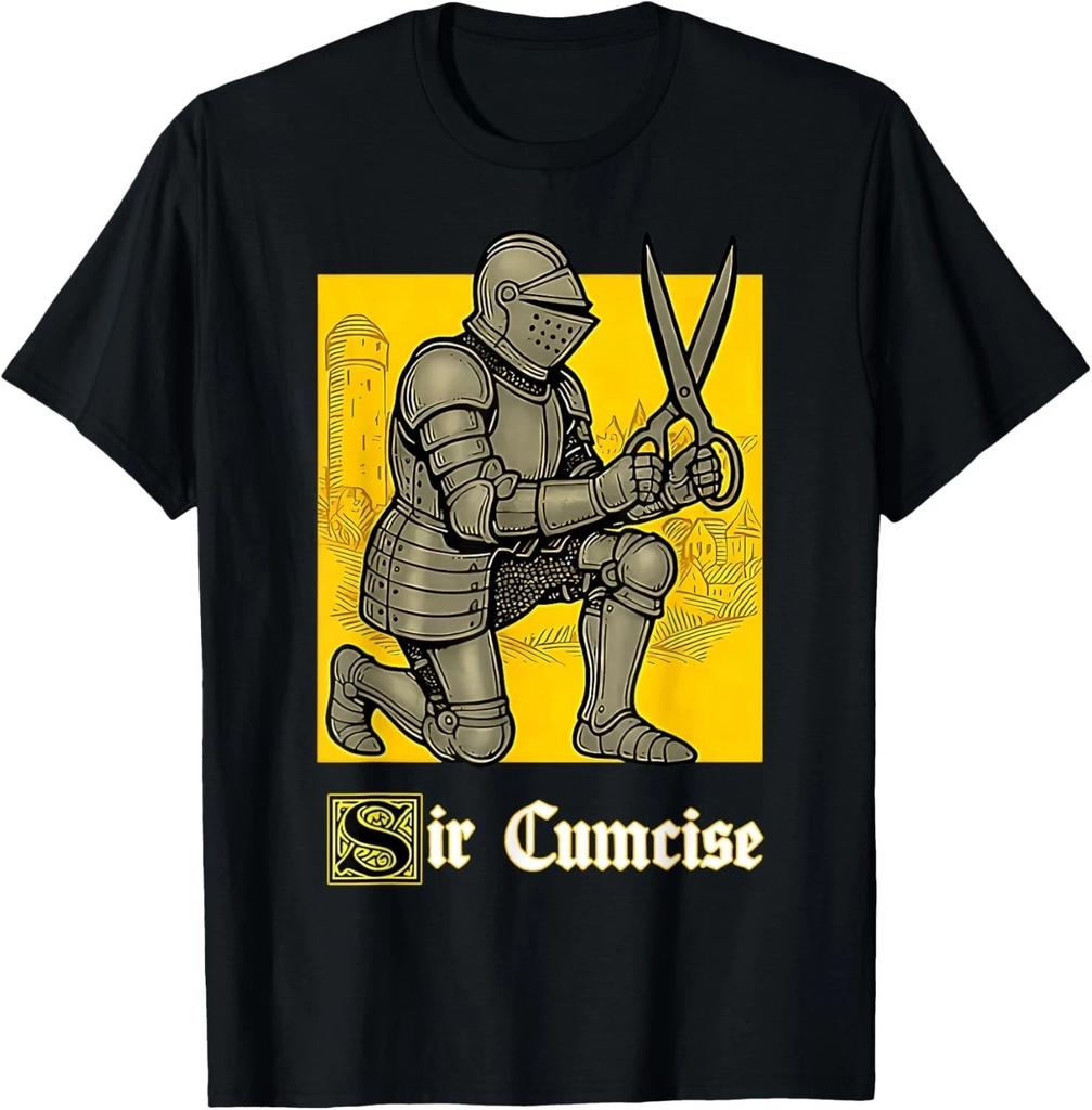 Sir Cumcise Vtipný Rytířský Meme Hříčka Středověké Umění Šílené Tričko unisex Tričko