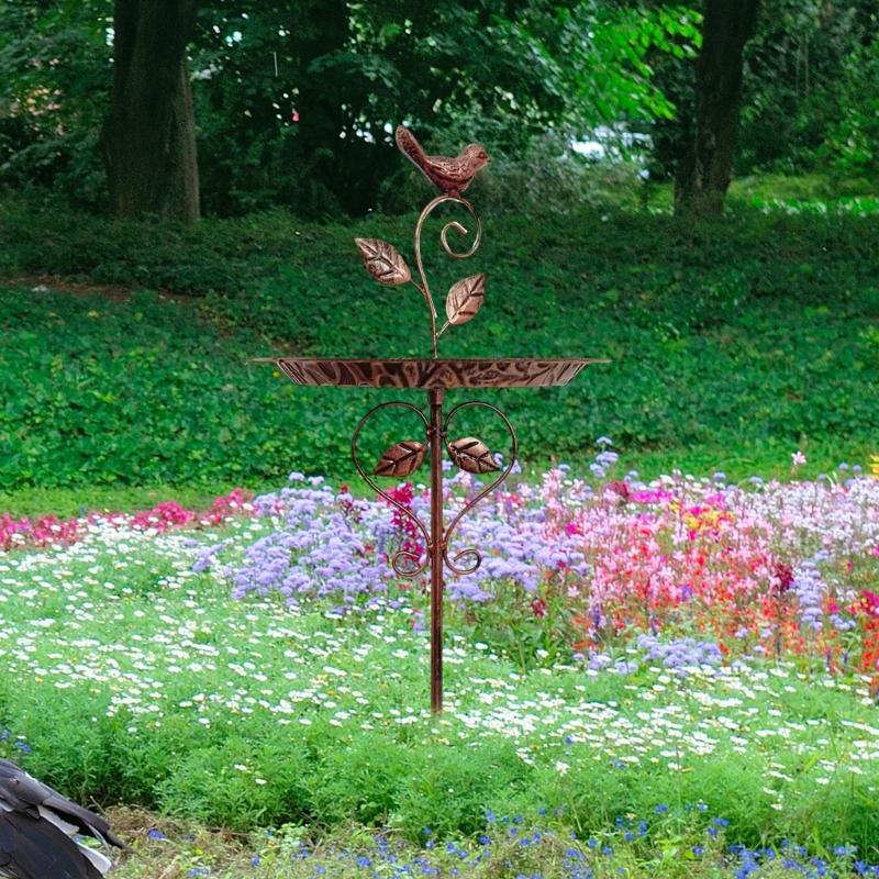 Vintage Iron Bird Feeders Rusts Resistant Durability Feeders with Drainage Holes For Outdoor Garden Decoration