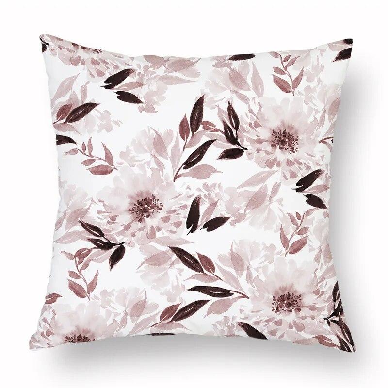 Spring Watercolor Floral Pillowcase Pink Rose Decorative  Sofa Living Room Bed  Home