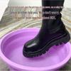 Mona Martin 2025 Damen Chelsea Mid-Calf Stiefel - Herbst/Winter, mit Samt, dicksohlig, Übergröße 41-43