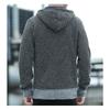 Gestrickter Pullover für junge und mittelalte Männer Cardigan Jacke Plus Samt Verdickt Mit Kapuze Einfarbiger Pullover