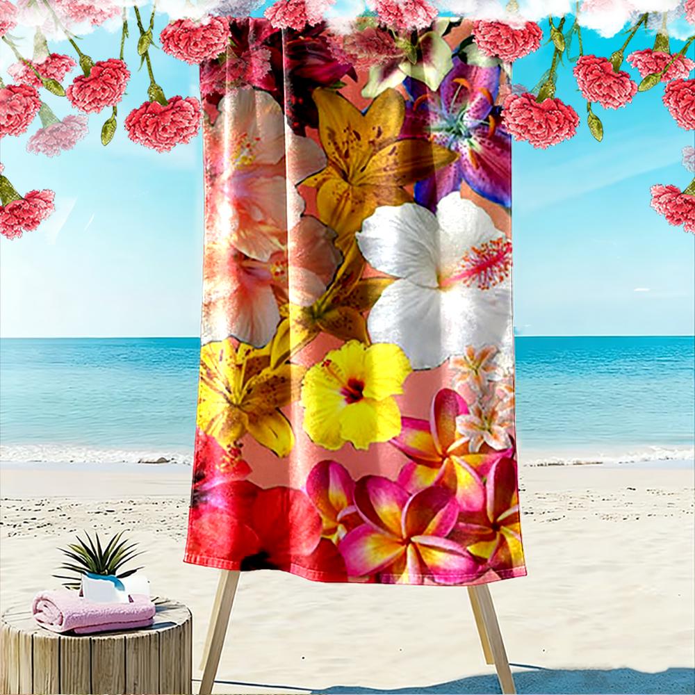 Floral Paradise Design Beach Towel Beach towel quick-drying for travel outdoor sports jogging beach and swimming