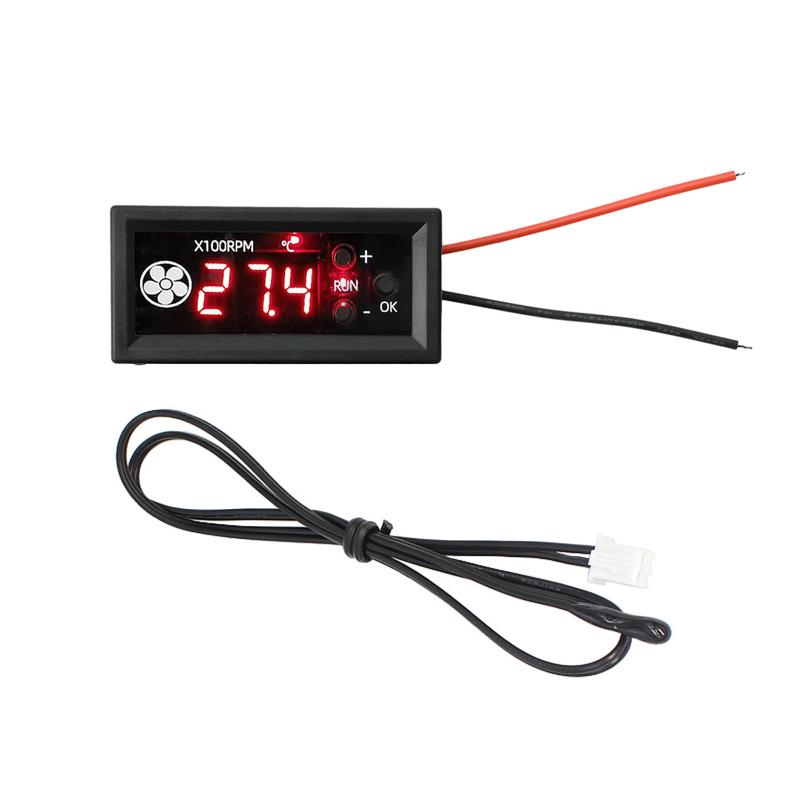 1Set 12V3A Digital Display Temperature Speed Chassis Noise Reduction 4-wire PWM Fan Temperature Control Speed Controller