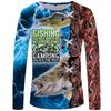 Men's Long Sleeve T-shirt 3d Fishing Print Graphic T Shirts Men Women Fashion Tops Tees Men's Clothing Outdoors Sportwear Tops