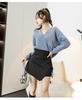 A-line Pleated Irregular Midi Culottes Skirt, High Waist, Slimming, Hip-Hugging, Women's Spring/Autumn 2024