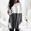 Elegant Women's Jumper Mini Dress Blouse In Vibrant Colors With Two Pockets