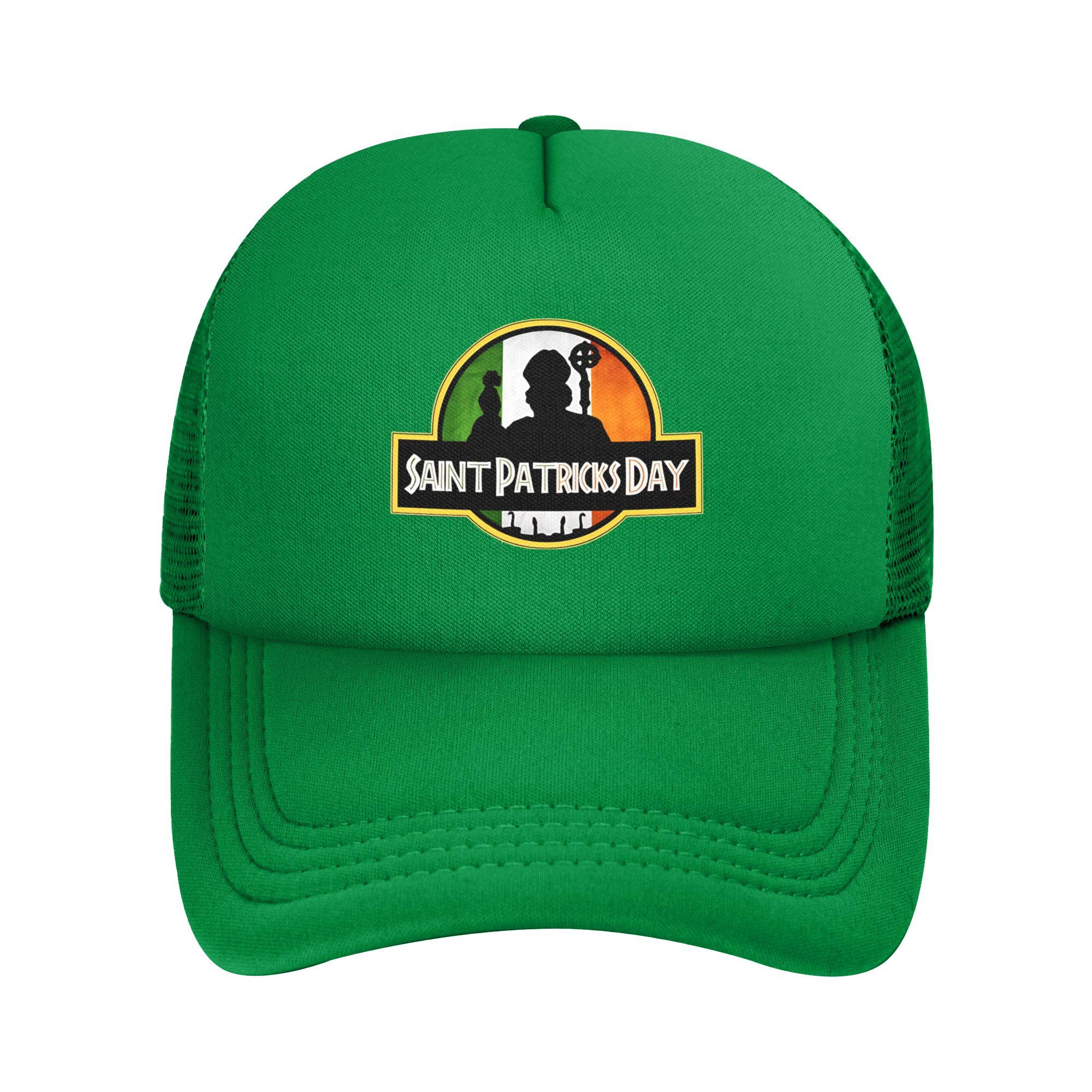 

SAINT PATRICKS DAY Snapback Hat For Man Woman Summer Breathable Mesh Side Sun Hats Caps Adjustable Fit For Casual Wear One Size