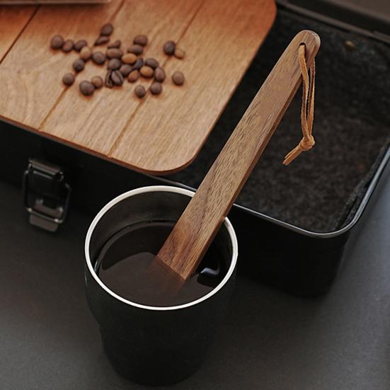 Black Walnut Coffee Stirrer Long Handle Outdoor Camping Pour-over Coffee Stirring Bar Portable Heavy Duty Wooden Mixer Stick Coffee Accessories