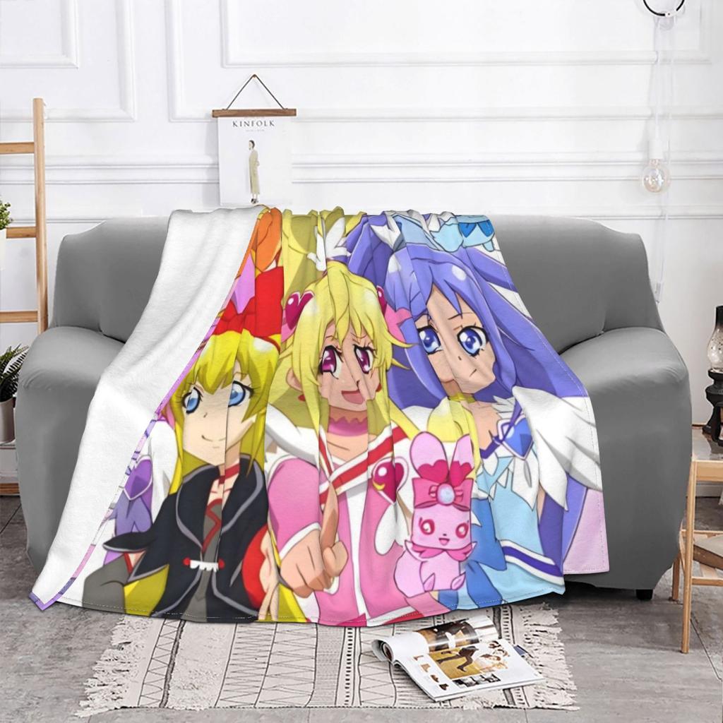 Dokidoki Precure-All In One Blanket Soft Warm Travel Portable Blanket Davi Lance Raquel Ai Chan Regina Cure Ace Madoka Aguri