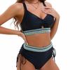 Damen Neuer High-Waist Kordelzug Webband Sexy Bikini Zweiteiliger Badeanzug