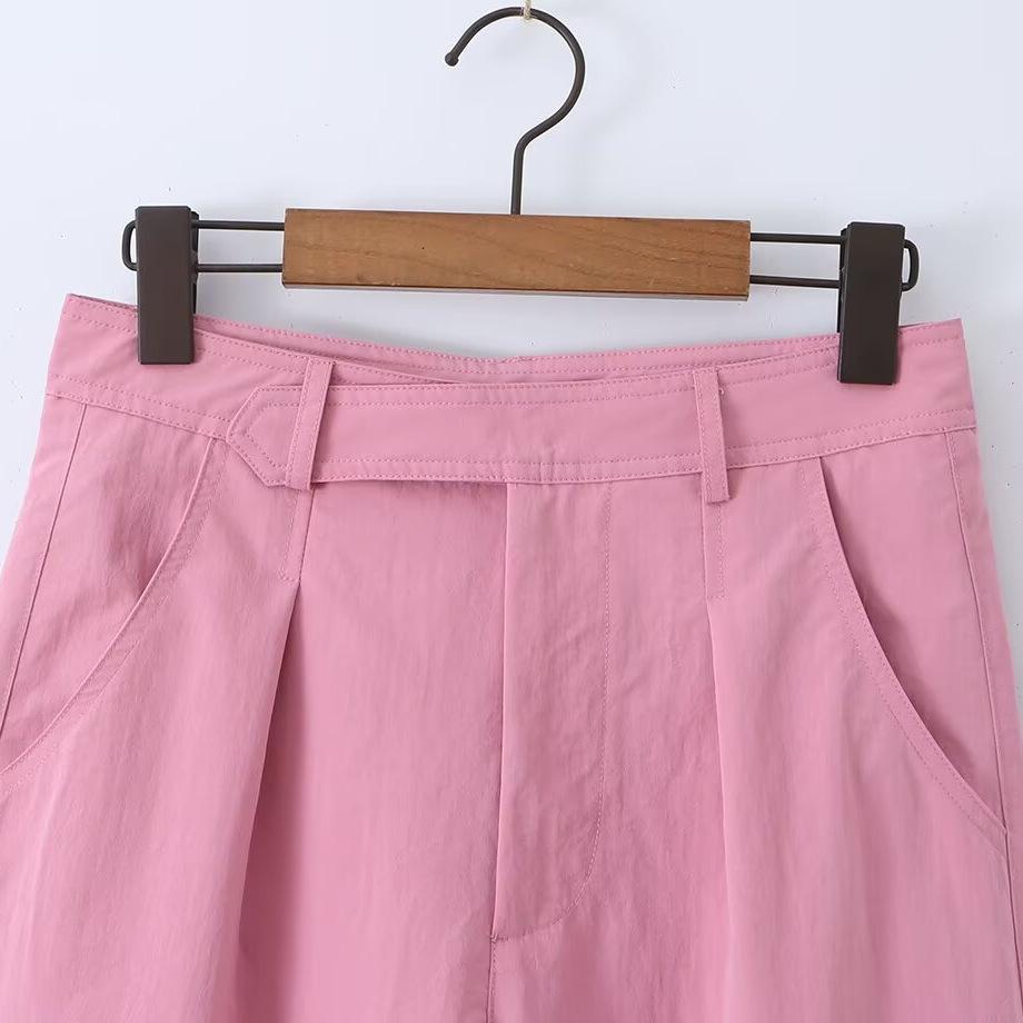 European and American French women's clothing fashion versatile mid-waist straight casual trousers 6113901637