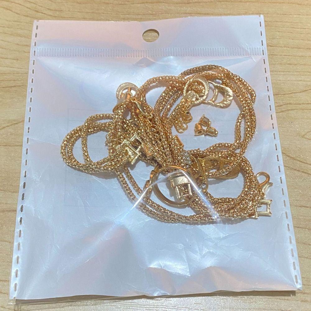 5Pcs Light Luxury Tassel Necklace Suit Earrings Bracelet Chain Set Long Chain Jewelry Set  Party