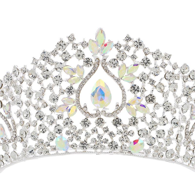 Coroa de Noiva Tiara Vestido de Noiva Coroa de Aniversário Nova Princesa Roxa Festa Coroa de Cristal