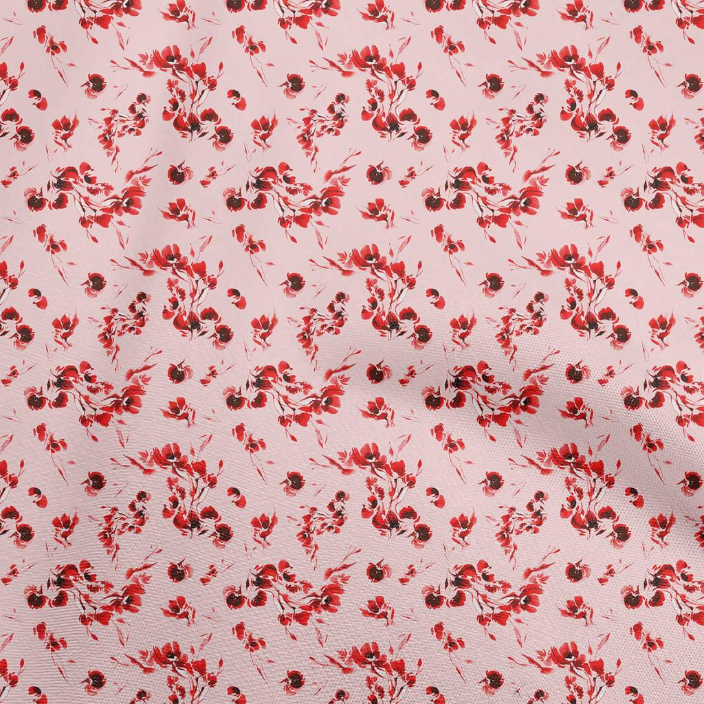 oneOone Cotton Flex Light Blue Fabric Abstract Floral Sewing Craft Projects Fabric Prints By Yard 40 Inch