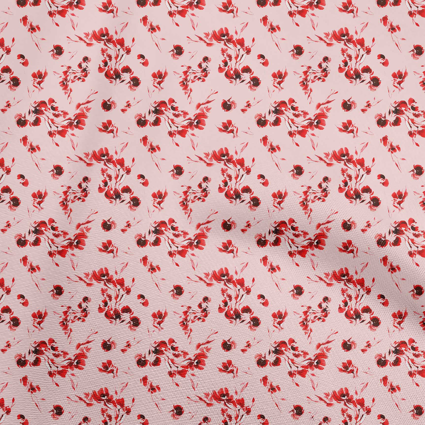 

oneOone Cotton Flex Світло-блакитна тканина Абстракційне шиття з квітами Ремісничі проекти Принти на тканині 40 дюймів 42 Inch Wide - Viscose Chiffon червоний