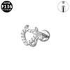 Heart Shape Little Monster Titanium Stud Earrings for Women with Diamond Details - Exquisite and Versatile Style