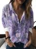 1116 Neues Damen Langarmshirt Sommer Europäischer und Amerikanischer Trend 1D Bedrucktes Hemd