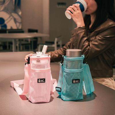 1 יחידה כיסוי רשת נייד לבקבוק מים ספורטיבי, שרוול רשת, תיק נרתיק, כיס לבקבוק, אביזרי שתייה לקמפינג