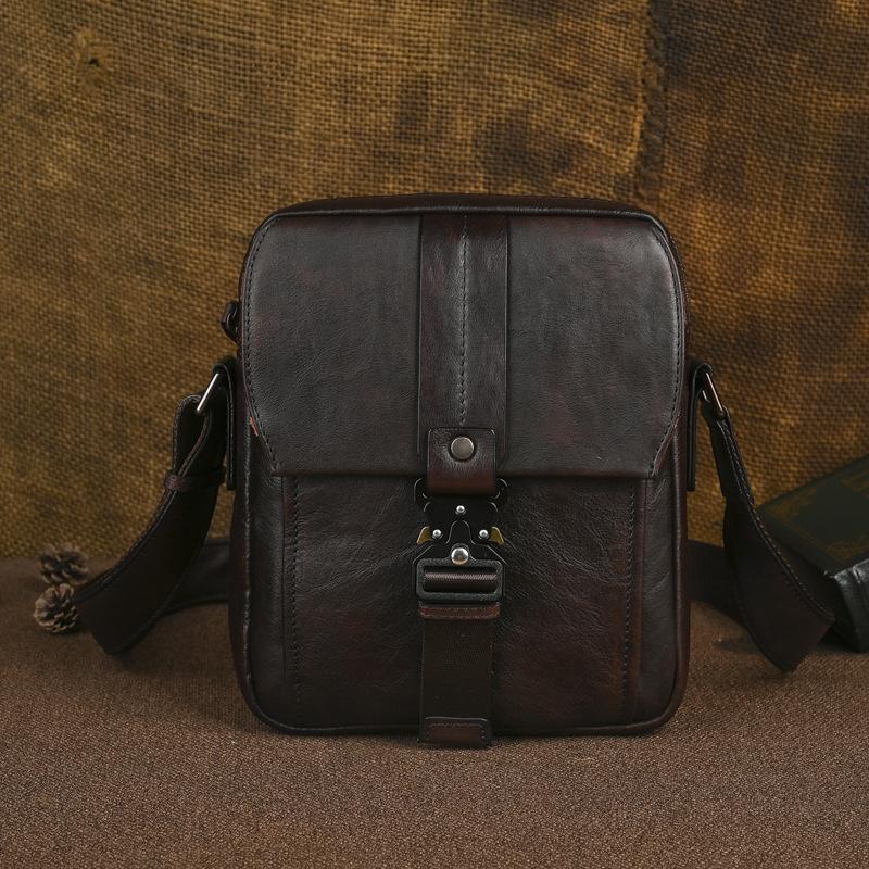2025 Men Vintage Shoulder Crossbody Bags Large Capacity Cowide Leather Shoulder Bags For Travel Handbags