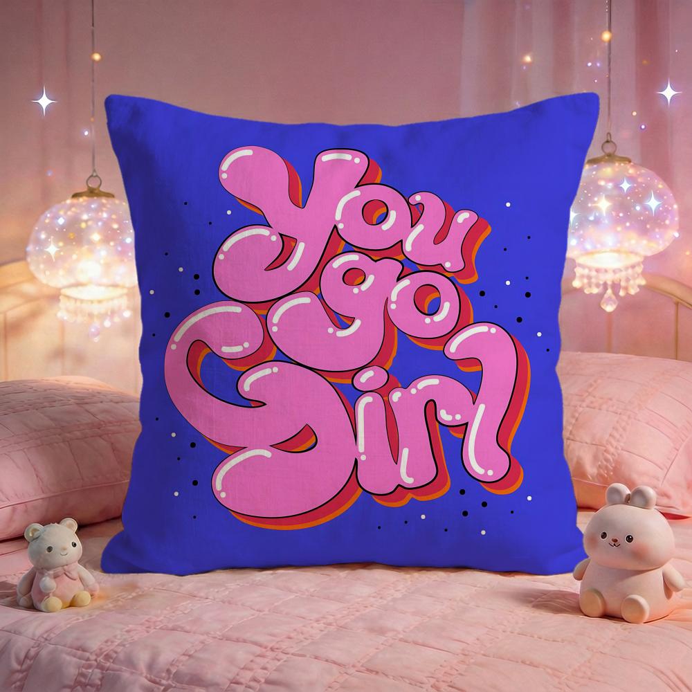 Positive Motivational Quote Cushion Cover Premium Comfort Reversible Pillow Cove Two In One Design for Any Room  Car Interior