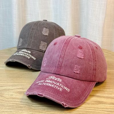 Distressed Vintage Baseball Cap for Women, Trendy Hip-hop Versatile Soft-top Curved Brim Baseball Cap, New Style Hat for Men