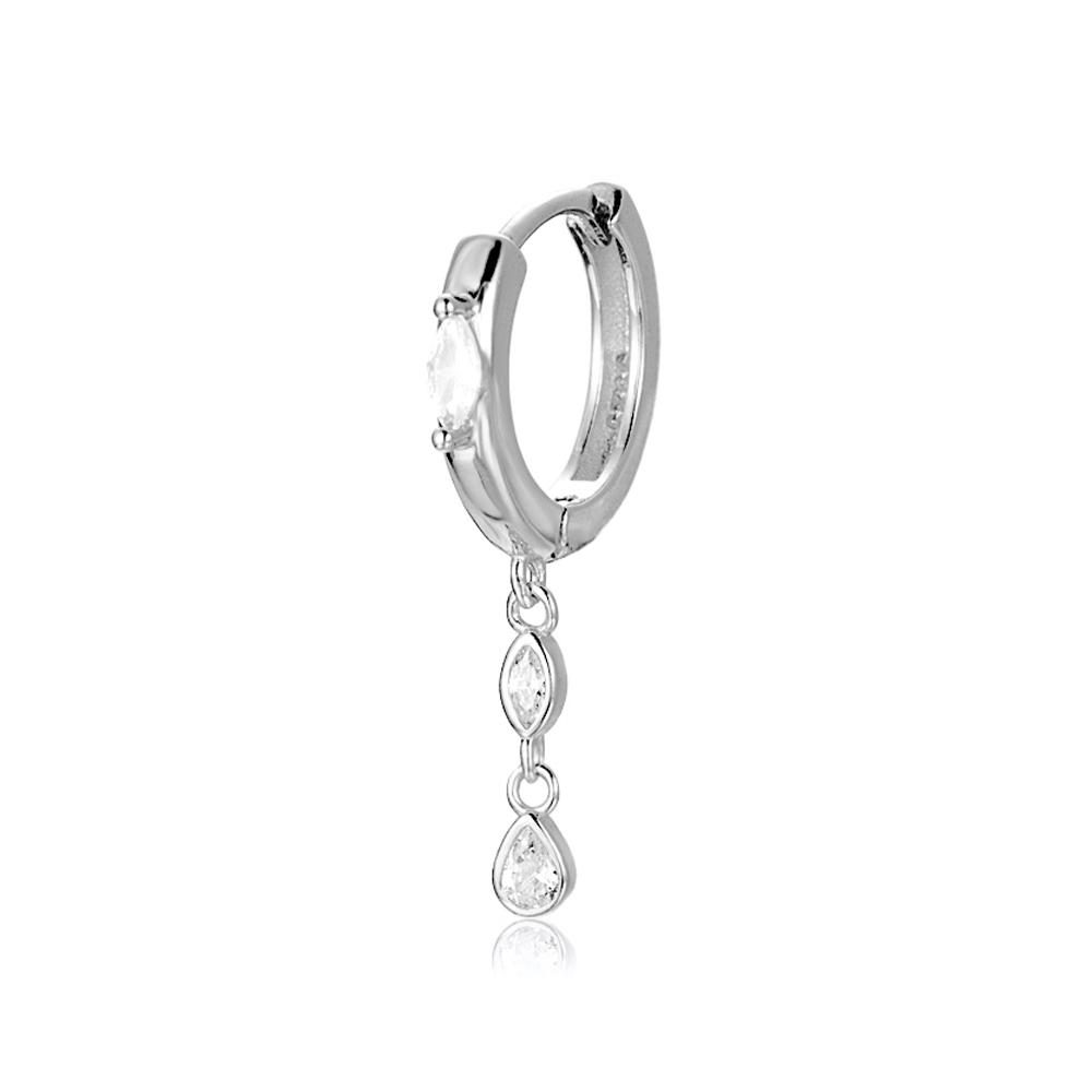ANDYWEN 925 Sterling Silver Gold  CZ Piercing Huggies Clips Pendientes Drop Earring 2023 Fine Jewelry Gift