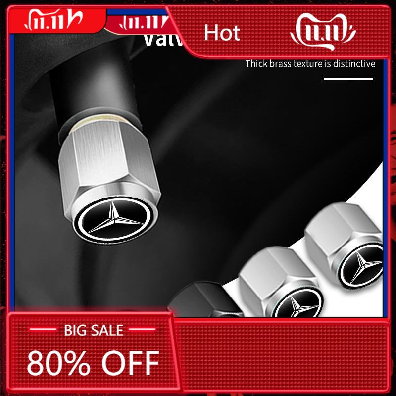 BVR1 New For Mercedes Benz 5pcs Car Wheel Tire Valve Caps Tyre Rim Stem Covers Waterproof For Benz AMG A C E S G Class W201 W210 W108