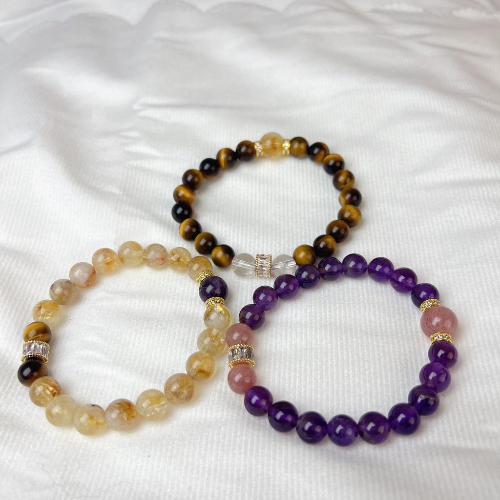 Natural Amethyst Strawberry Crystal Bracelet Bangles Women Fashion Jewelry Accessories Gift