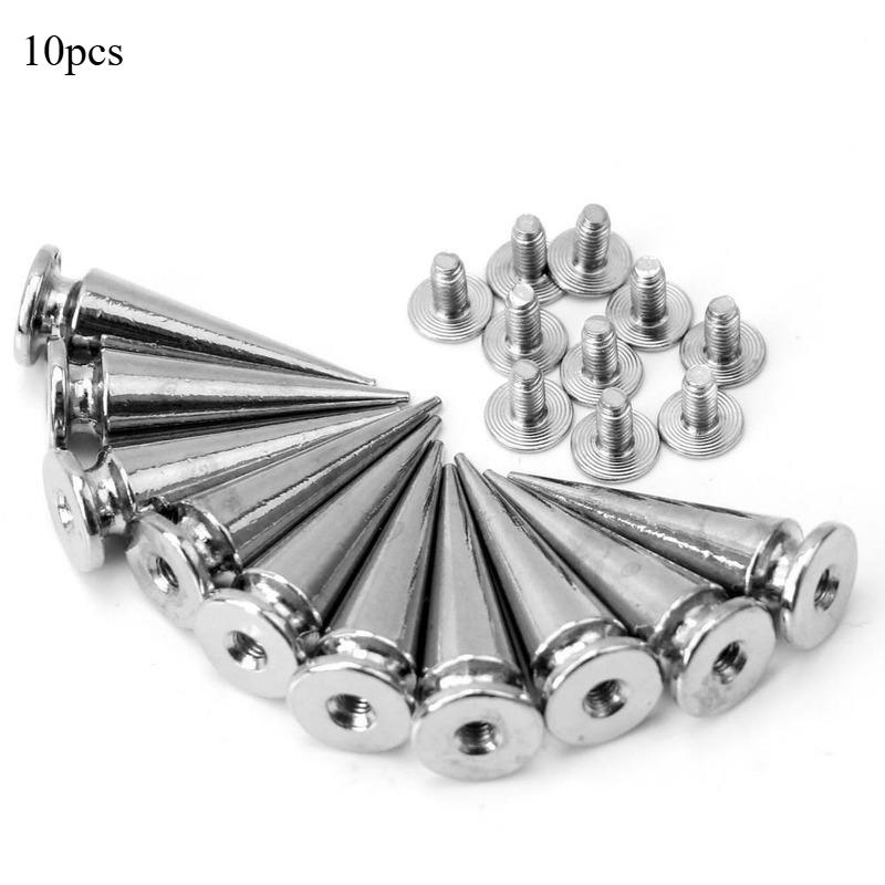 

10pcs/set 8mm Punk Rock Cone Screwback Rivets Studs Spikes for Clothes Clothing Shoes Bags Leathercraft