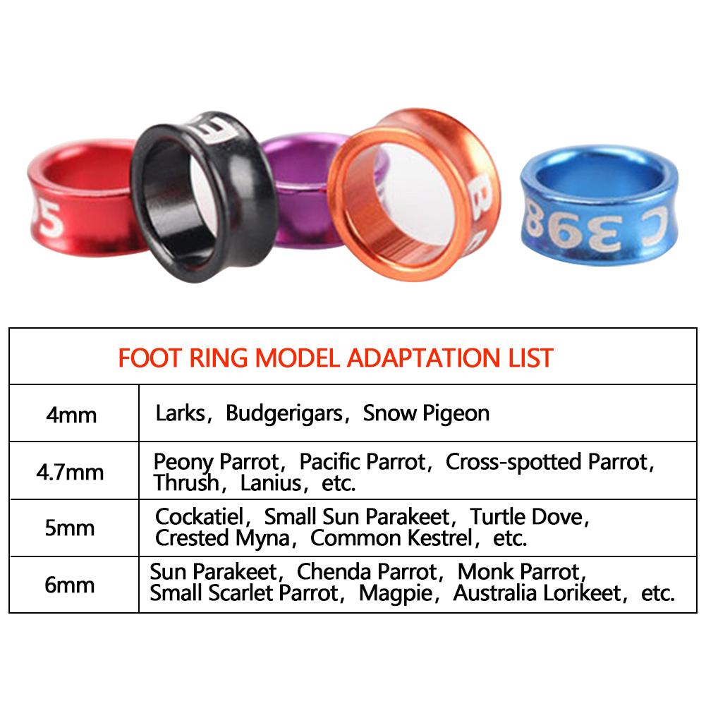 20 Stück 4mm/4.7mm/5mm/6mm Mit nummerierten Aluminium Vogel Tauben Fußring Outdoor Flugtrainingswerkzeug Wettbewerbsidentifikationsetikett