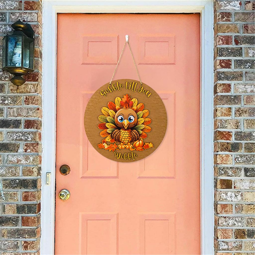Thanksgiving Turkey Plywood Door Sign Handmade Porch Decoration Harvest Season Wall Hanging Plaques Party Supplies