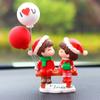 1-10PCS Christmas Couple Cute Car Ornaments Cartoon Action Dashboard Decoration Lovely Kiss Creative Gift for Car Interior