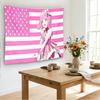 Anime Pink Hair Girl American Flag Tapestry Wall Hanging Cute Lollipop Character Poster Decorative Blanket Bedroom Living Room H